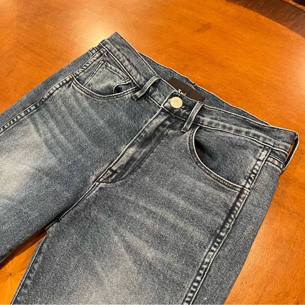 3x1 Celie Straight High-Rise Cropped Jeans 26 Anthropologie Slim Denim Tapered - Picture 5 of 16